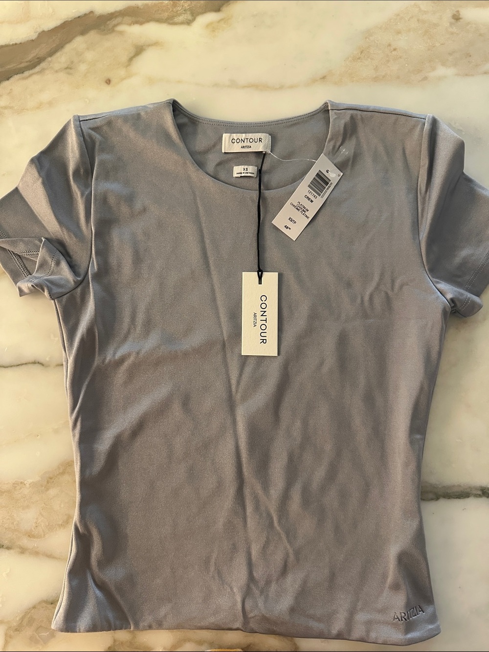 Aritzia Contour Short Sleeve Tee in Light Gray